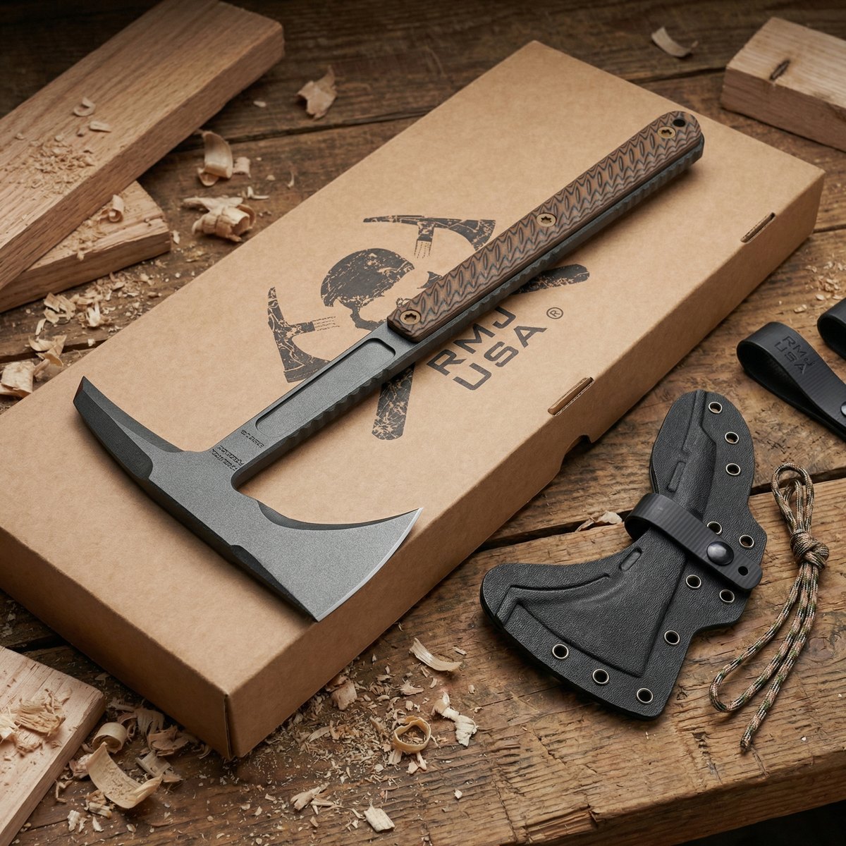 RMJ - Butcherbird Tactical Axe, Jungle Obstacle Clearance Logging Axe, 80crv2 Steel, Camping and Adventure Emergency Tool — Tools, Premium steel — capture 2