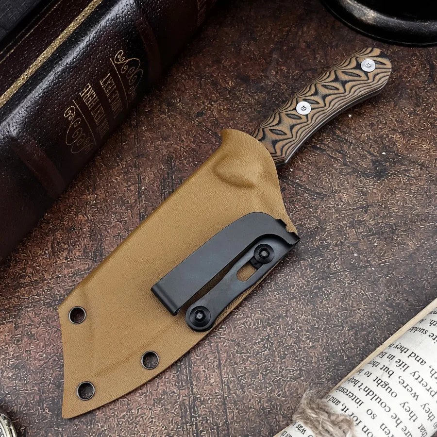 RMJ with Kydex Sheath Outdoor Survival Fixed Blade Knife EDC Multifunctional Durable Utility Tools EDC Camping Knives for Men — Fixed Blade, Premium steel