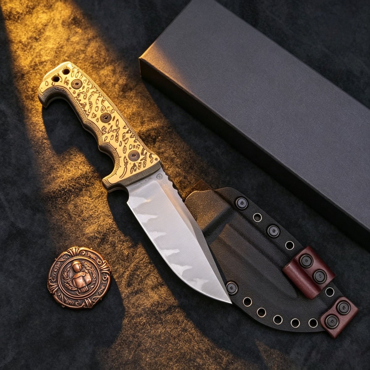 Miller Bros-M8, an outdoor heavy-duty straight knife, made of Z-WEAR steel, featuring a rugged style for camping. — Fixed Blade, Premium steel