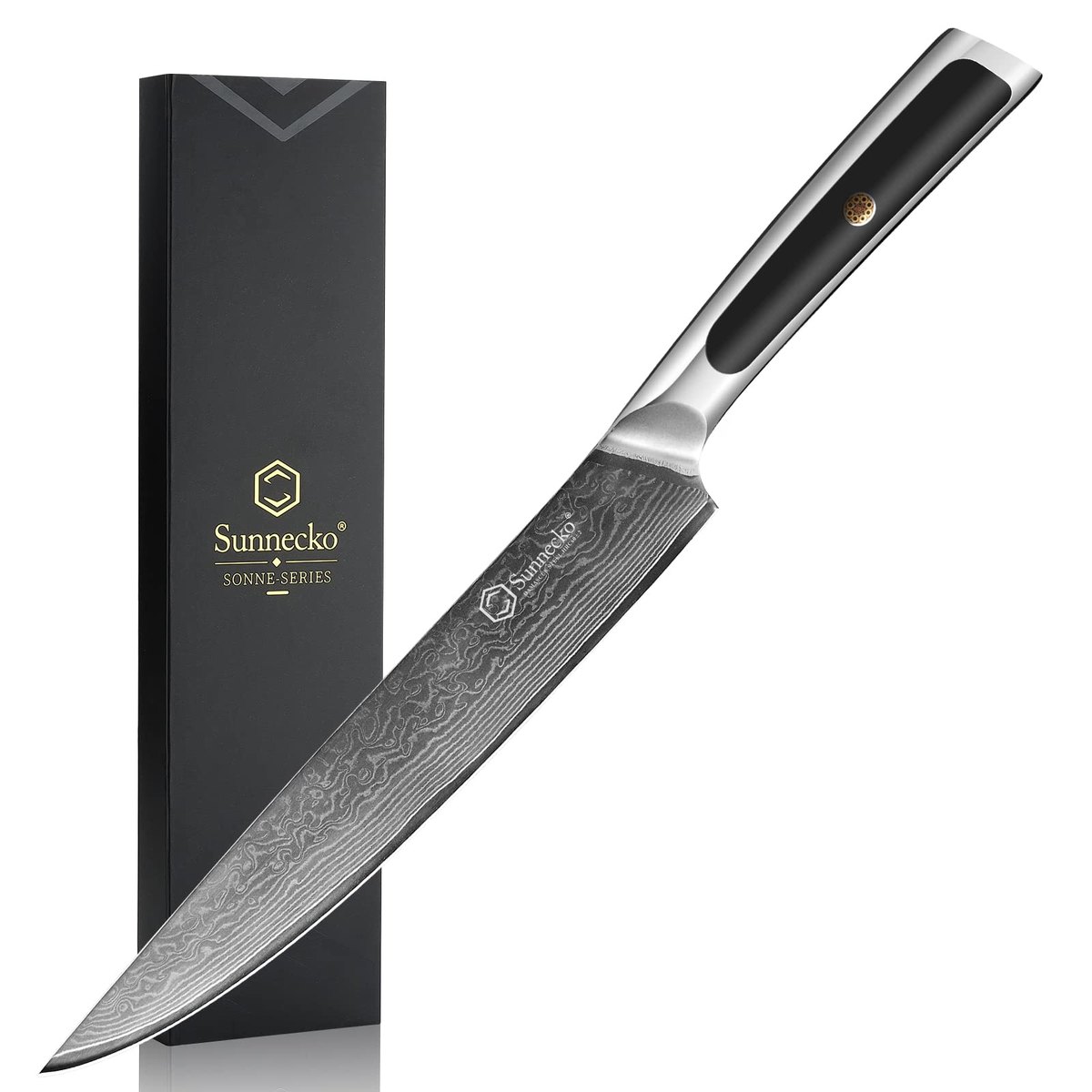 Japanese Damascus Steel Slicing Knife 8 Inch VG10 Core Blade Cutter Sharp Meat Vegetable Fruit Slicer Kitchen Cooking Tools — Damascus, Damascus steel