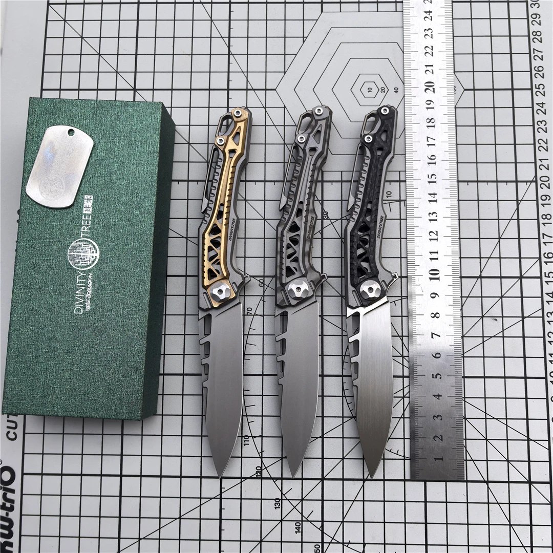 Nimocnives&Fatlong Pocket Folding Knife M390 Steel Blade Titanium Alloy Handle Outdoor Camping Survival Sharp Hunting Knife EDC — Titanium EDC, Titanium handle — capture 2