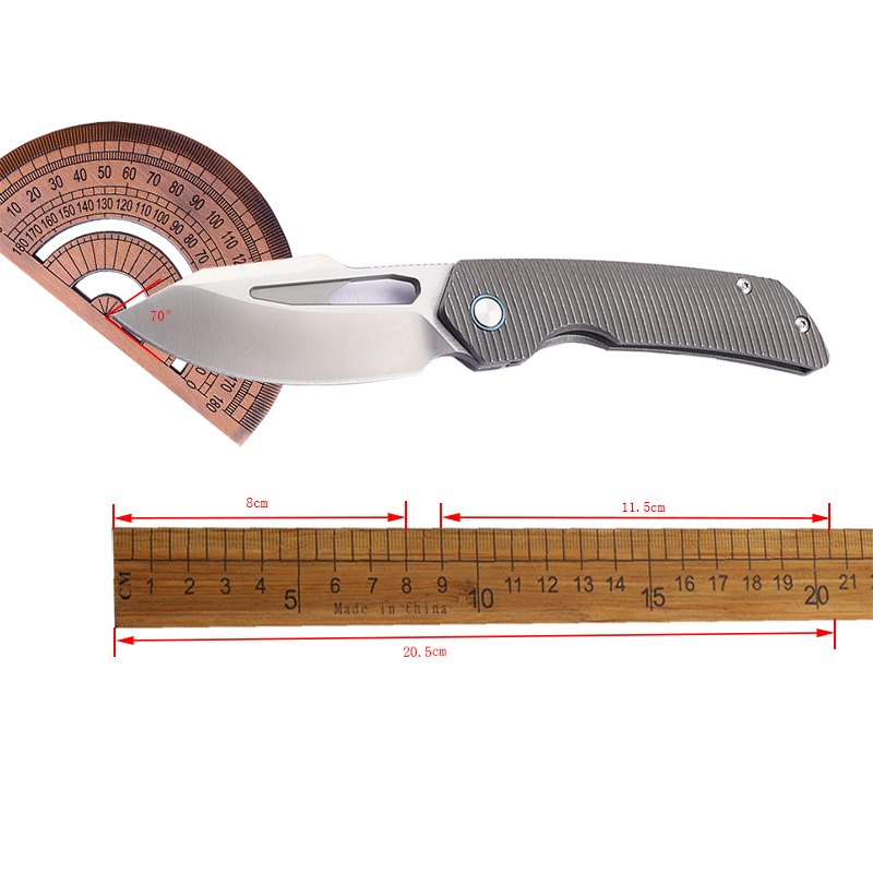 Folding Knife M390 Steel Titanium Alloy Handle Outdoor Survival Camping Portable EDC Collection Tool for Play — Titanium EDC, Titanium handle — capture 2