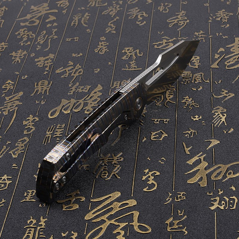 Folding Knife M390 Steel Titanium Alloy Handle Outdoor Survival Camping Portable EDC Collection Tool for Play — Titanium EDC, Titanium handle — capture 3