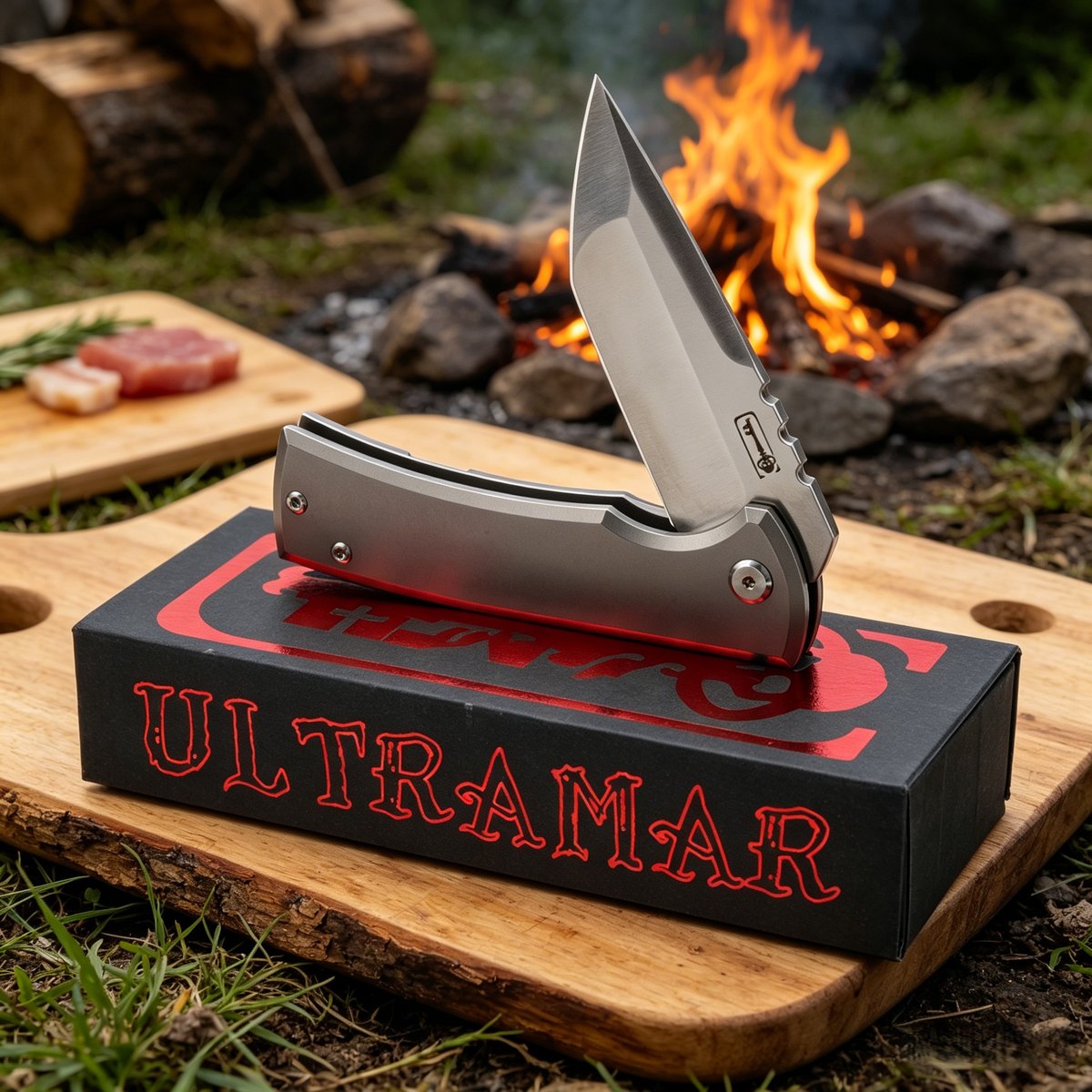 Chaves Knives Redeemer Titanium Alloy Folding Knife, Made of M390 Steel, Outdoor Emergency Knife for Camping in the Wild — Titanium EDC, Titanium handle