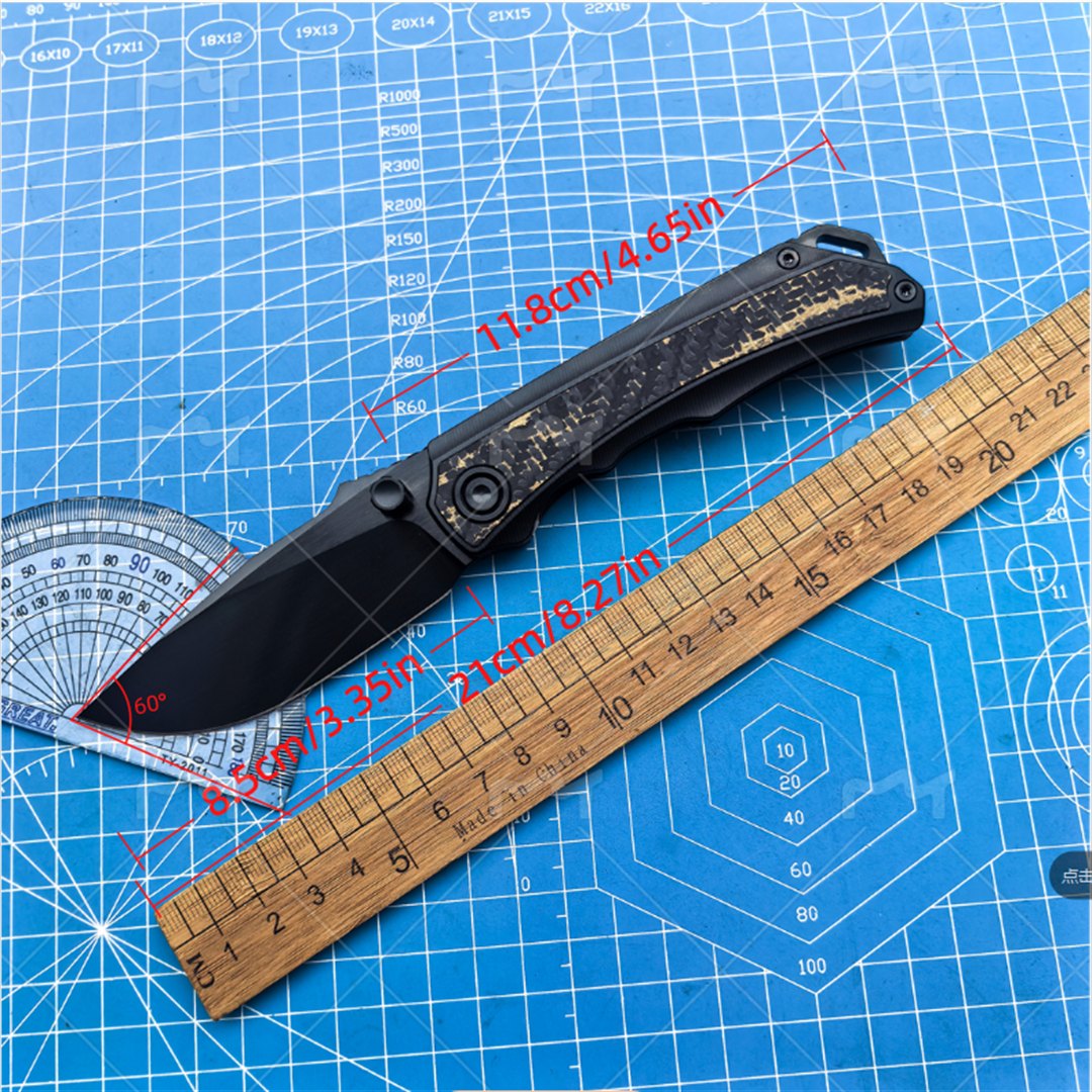 M390 Steel DLC Folding Knife Titanium Alloy Handle Ceramic Bearings Camping Outdoor Rescue Hunting EDC Fishing Defense Tool — Titanium EDC, Titanium handle