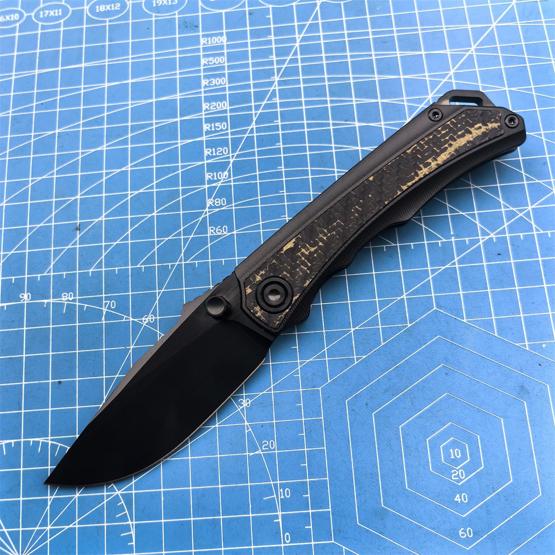 M390 Steel DLC Folding Knife Titanium Alloy Handle Ceramic Bearings Camping Outdoor Rescue Hunting EDC Fishing Defense Tool — Titanium EDC, Titanium handle — capture 2