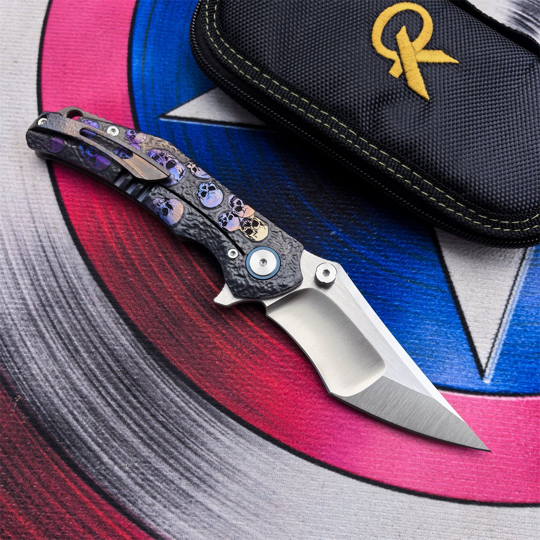 QK Folding Knife VG10 Steel Titanium Alloy Carving Handle Camping Outdoor Survival Fishing EDC Hunting Defense Tool — Titanium EDC, Titanium handle — capture 3