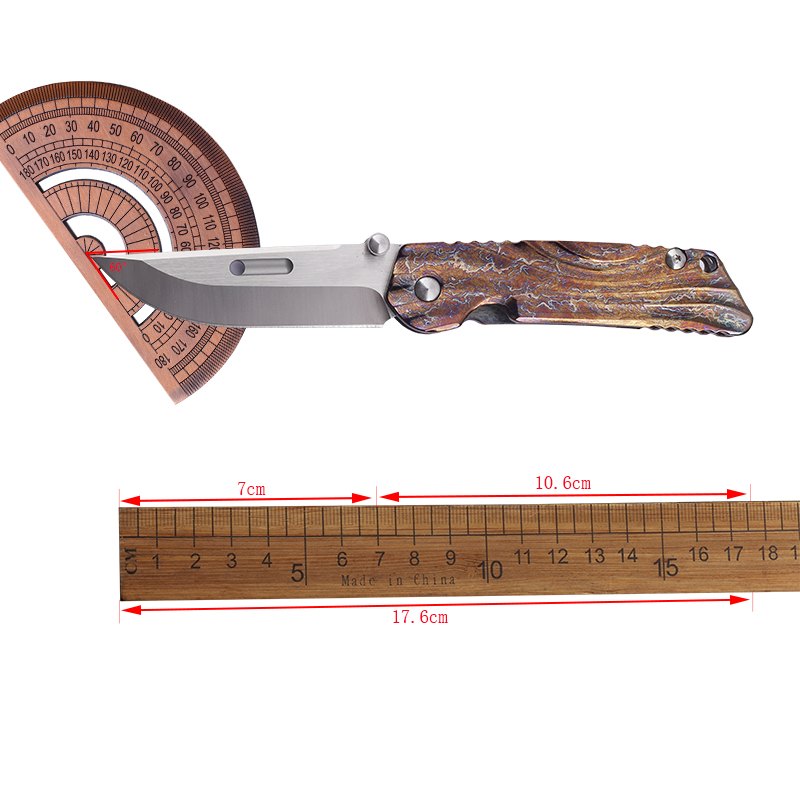 VG10 Steel Folding Knife with Titanium Alloy Handle Portable EDC Outdoor Camping Practical Cutting Tool — Titanium EDC, Titanium handle