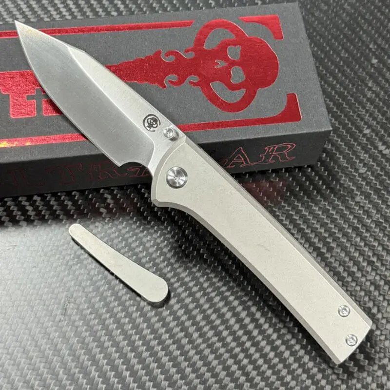 Chaves Scapegoat Street Ceramic Bearings Titanium Mark M390 Survival EDC Tool Camping Hunt Outdoor Folding Knife — Titanium EDC, Titanium handle — capture 2