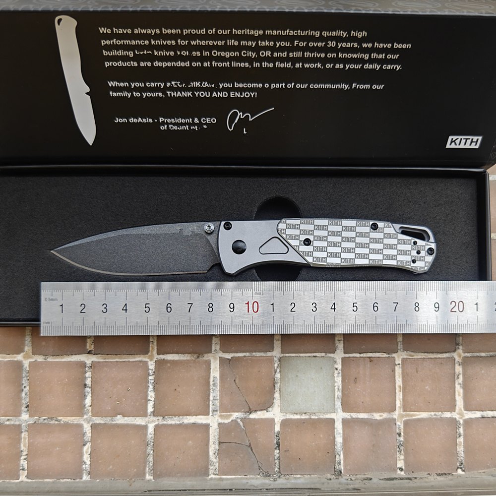 JUFULE 535 KITH Bugout Aluminum Handle Ball Bearings Mark M390 Pocket EDC Tool Camping Hunting Fish Utility Folding Blade Knife — Fixed Blade, Premium steel
