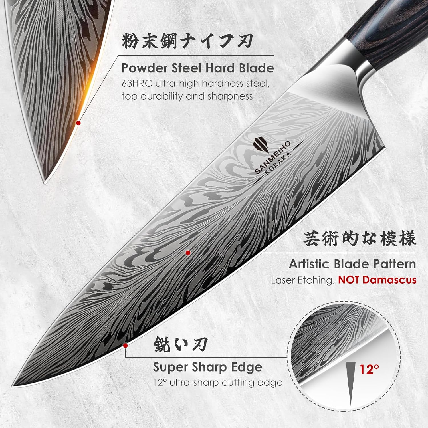 SANMEIHO Chef Knife in Powder Steel, Japanese Kitchen Knife — Kitchen, Premium steel — capture 2