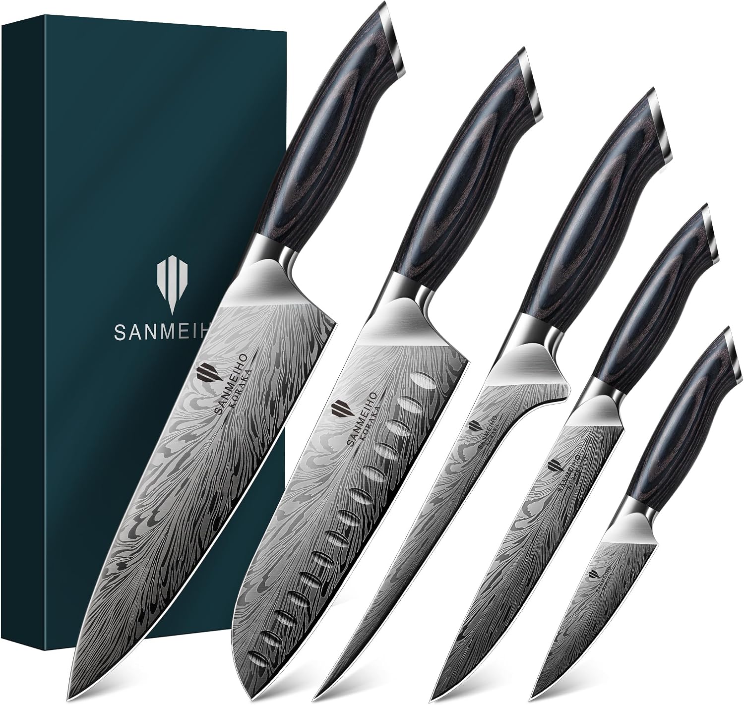 SANMEIHO 5PCS Knife Set, Kitchen Knife Sets in Powder Steel — Kitchen, Premium steel