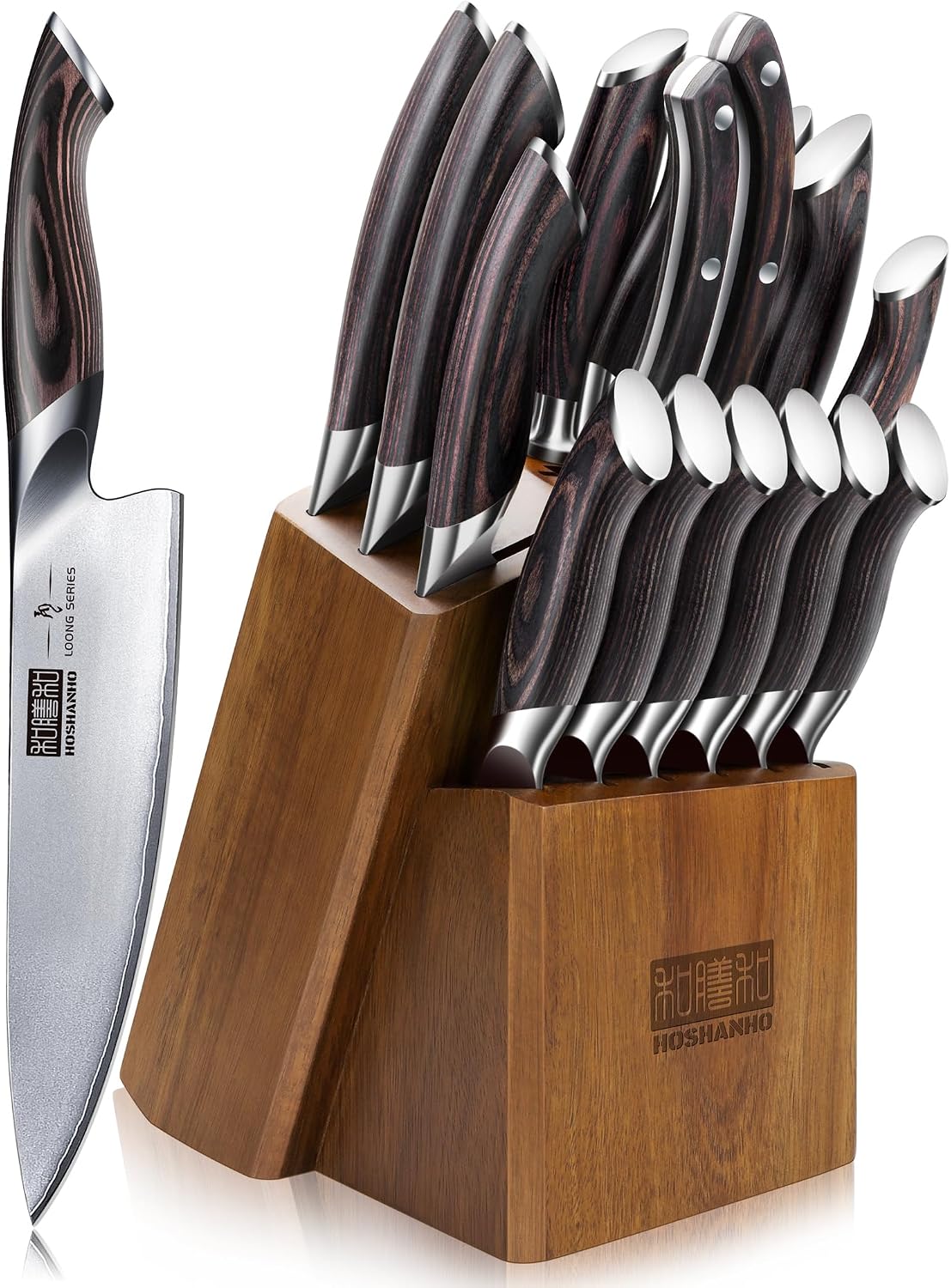 HOSHANHO 16PCS Knife Set, Ultra Sharp Japanese Kitchen Knife Set with Block — Kitchen, Premium steel