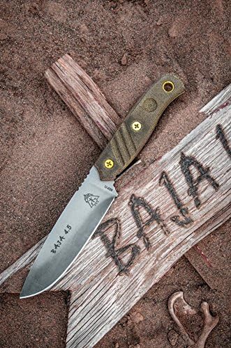 TOPS BAJA 4.5 Fixed Blade Knife Black River Wash Blade Green Micarta Handle BAJA-4.5 — Fixed Blade, Micarta handle — capture 2