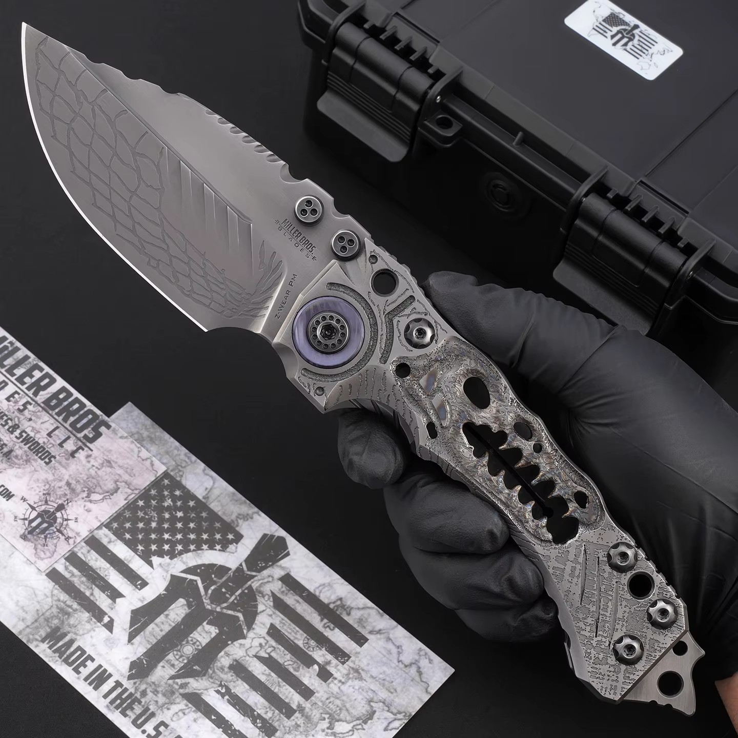 Advanced T1 titanium alloy folding knife with VG10 blade, pocket knife, a wonderful gift for yourself for survival folding knife — Titanium EDC, Titanium handle — capture 3