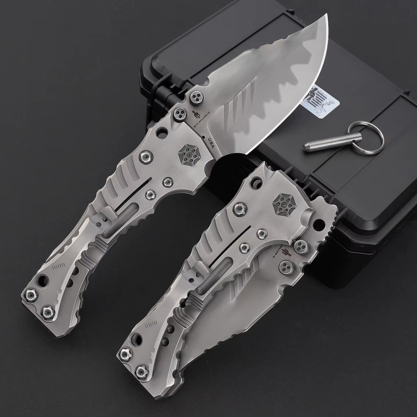 High-end titanium alloy folding knife with VG10 blade, pocket knife for survival. A wonderful gift for yourself. — Titanium EDC, Titanium handle — capture 2