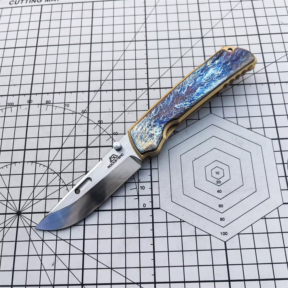 Pocket Folding Knife VG10 Steel Blade TC4 Titanium Alloy Handle Camping Outdoor Survival Hunting Knife EDC Defense Tool Gift — Titanium EDC, Titanium handle — capture 2