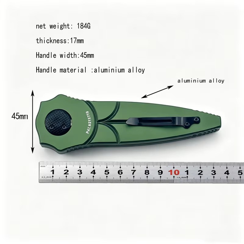 Classic Piranha Multifunctional Folding EDC Tool CNC Aluminum Handle D2 Steel Portable Camping Survival Gear Collection Gift — Folding Knives, Premium steel — capture 3