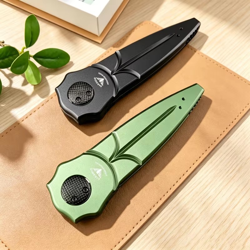Classic Piranha Multifunctional Folding EDC Tool CNC Aluminum Handle D2 Steel Portable Camping Survival Gear Collection Gift — Folding Knives, Premium steel