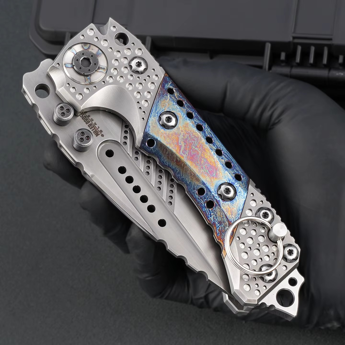 Advanced T1 Folding Knife VG10 steel blade, titanium alloy handle. Suitable for hunting, hiking, traveling and camping. — Titanium EDC, Titanium handle — capture 2
