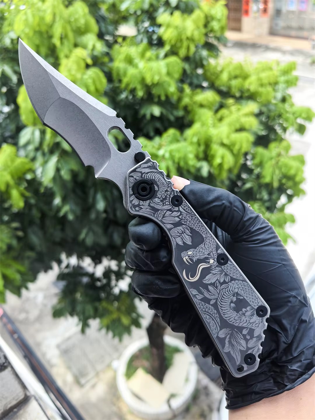 Customized Folding Knife VG10 Steel Titanium Alloy Handle Camping Fishing Hunting Fruit Knife EDC Outdoor Hiking Rescue Tool — Titanium EDC, Titanium handle